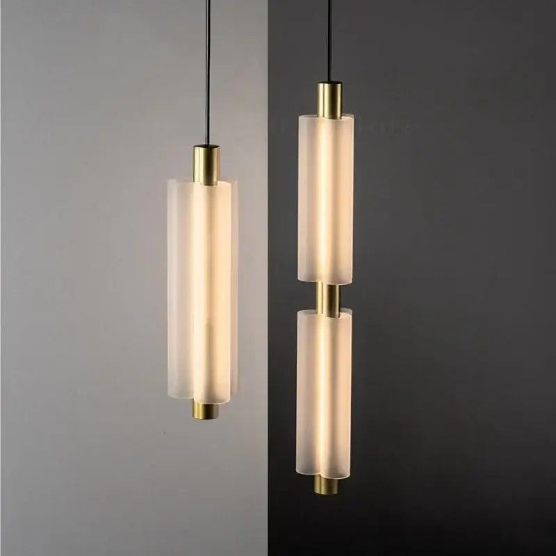 Modern acrylic minimalist pendant lights with frosted glass shades and brass accents for bedroom decorbites acrylic minimalist