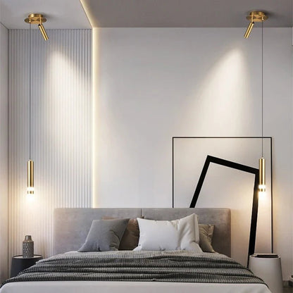 Modern Aluminum LED Pendant Light With Dual Spotlights - Decorbites