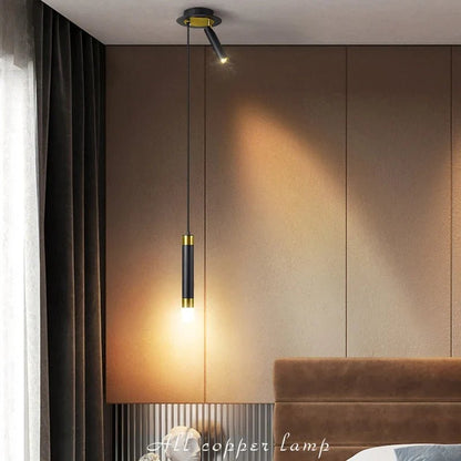 Modern Aluminum LED Pendant Light With Dual Spotlights - Decorbites