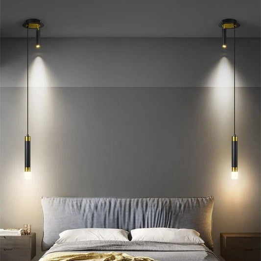 Modern Aluminum LED Pendant Light With Dual Spotlights - Decorbites