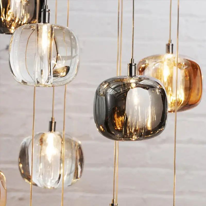 Modern amber and gold crystal led chandelier with clear smoked glass and gold-toned metal for elegant decorbites crystal decor