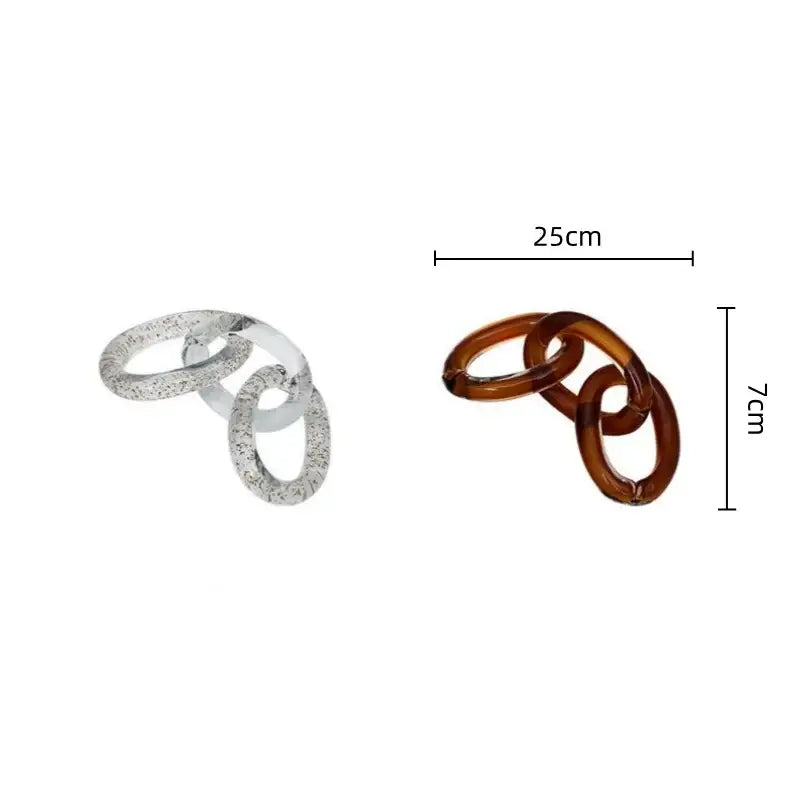 Silver and amber translucent acrylic colorful geometric ring decor with speckled texture for modern living room decorbites