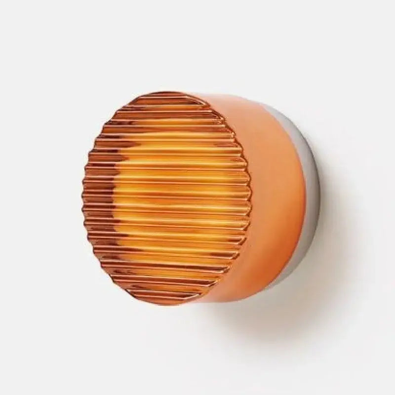 Modern amber and frosted acrylic sconce wall lamp with ribbed orange amber acrylic sconce led for living room decorbites