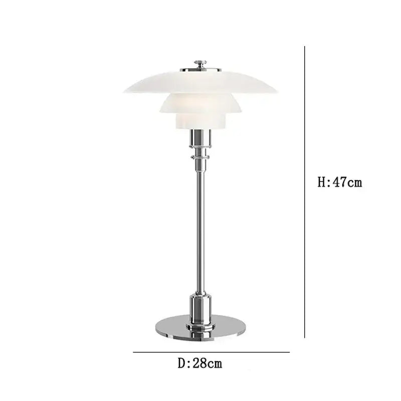 Modern amber glass desk lamp with golden brass finish and white opal glass shades for decorbites glass desk use