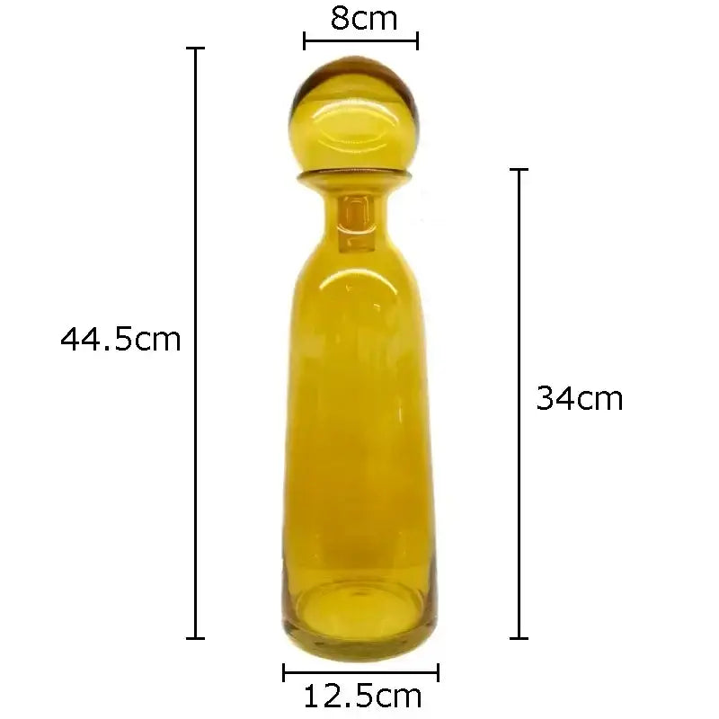 A tall translucent amber glass vase from decorbites amber glass trio with rounded stopper and smooth curved body for hydroponics