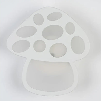 White mushroom-shaped acrylic organizer with oval cutouts for small items in modern animal decorbites kids led wall light