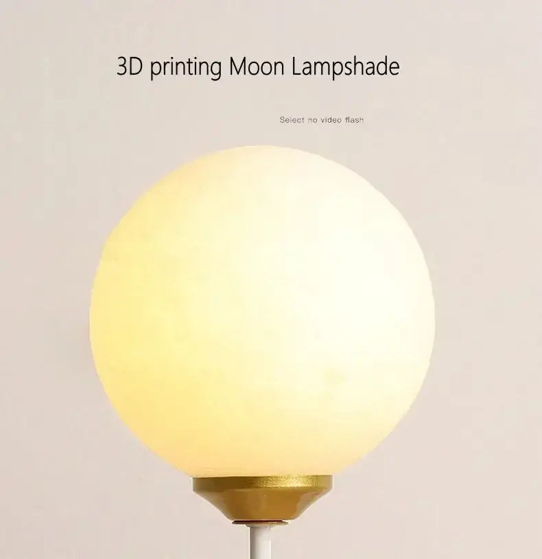 Soft frosted white 3d printed moon wall lamp with warm glow and gold base for kids bear moon wall decor