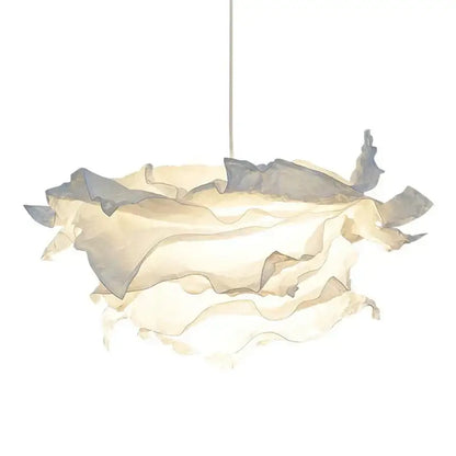 A modern beige and gray nordic paper pendant light with layered fabric design perfect for living room decorbites nordic paper