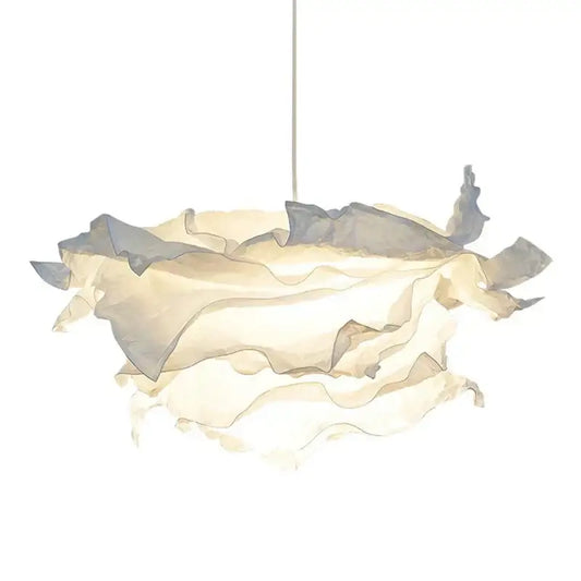 A modern beige and gray nordic paper pendant light with layered fabric design perfect for living room decorbites nordic paper