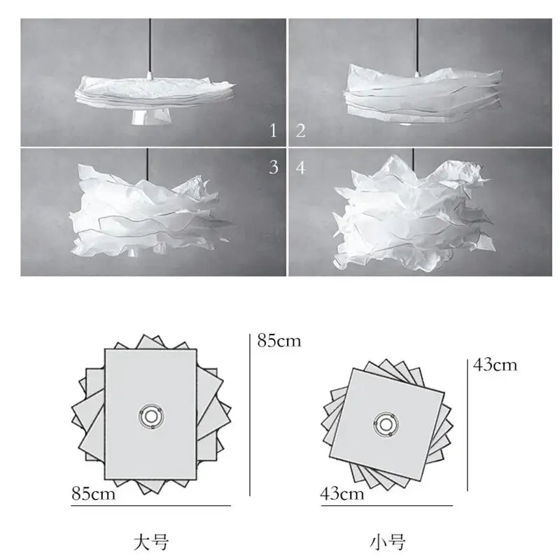 Modern beige and gray nordic paper pendant light with white layered sculptural design for living room decorbites nordic paper pendant