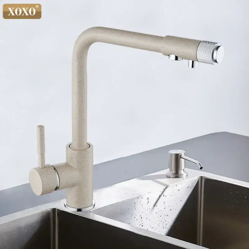 Modern beige speckled xoxo kitchen faucet with sleek design and chrome accents for decorbites xoxo kitchen water purifier