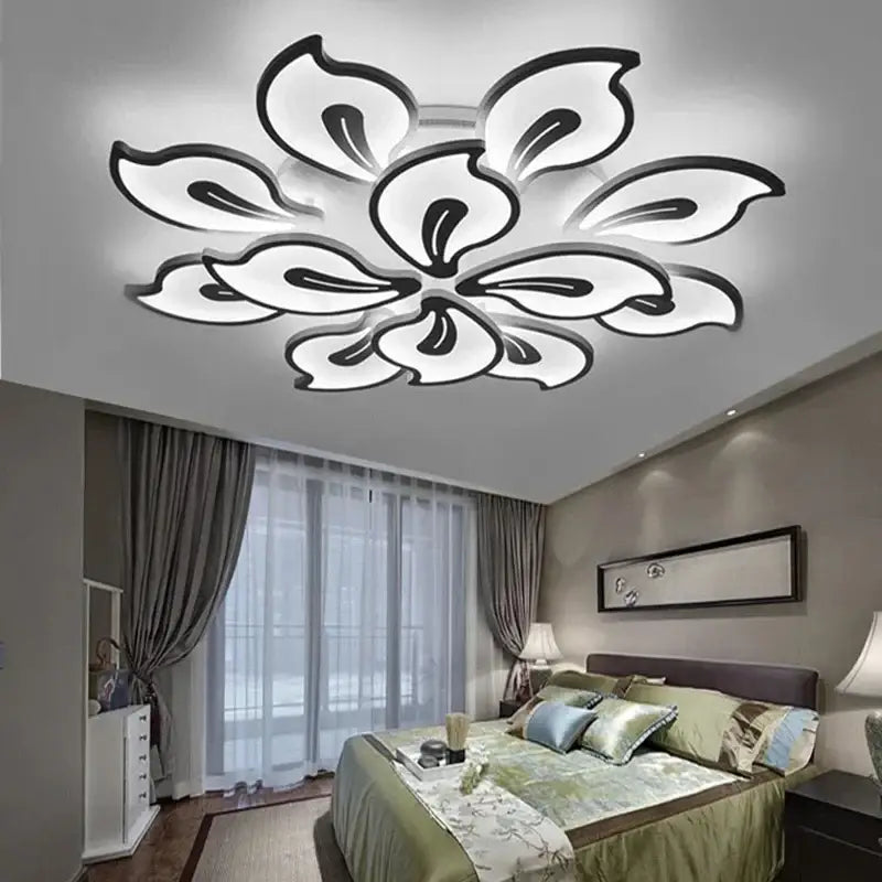 Modern beige and white flower led ceiling light with sleek illuminated design for elegant living room ceiling light