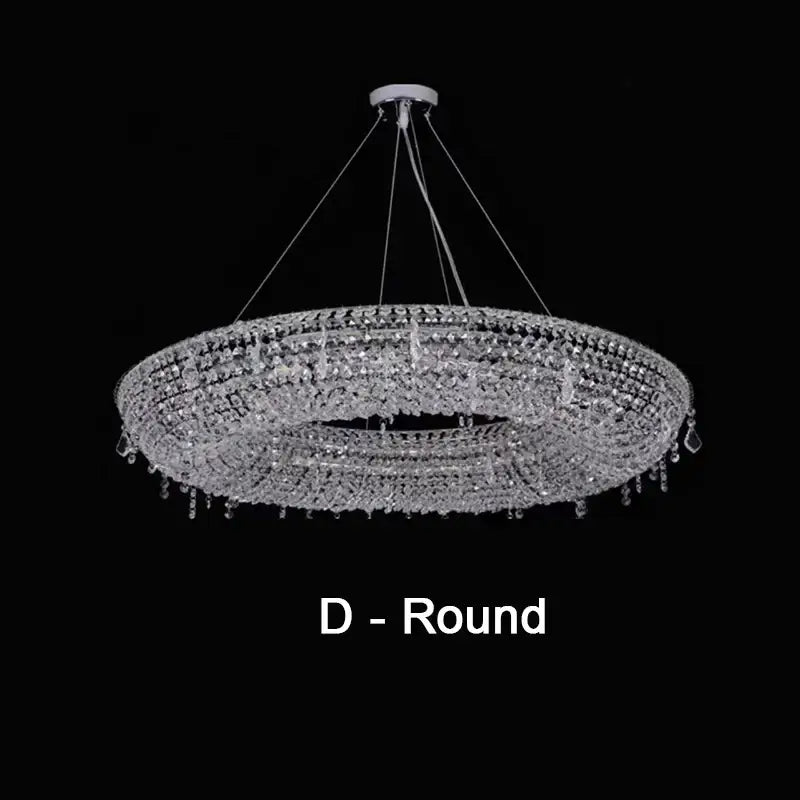 Modern bird nest crystal pendant chandelier with clear teardrop crystals and circular ring design for living room decorbites bird nest