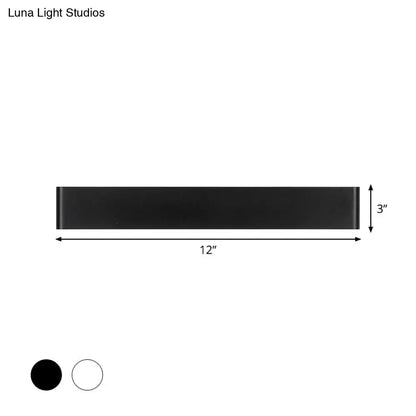 Modern black 12 inch led vanity wall sconce rectangular strip designed for bathroom vanity wall lighting