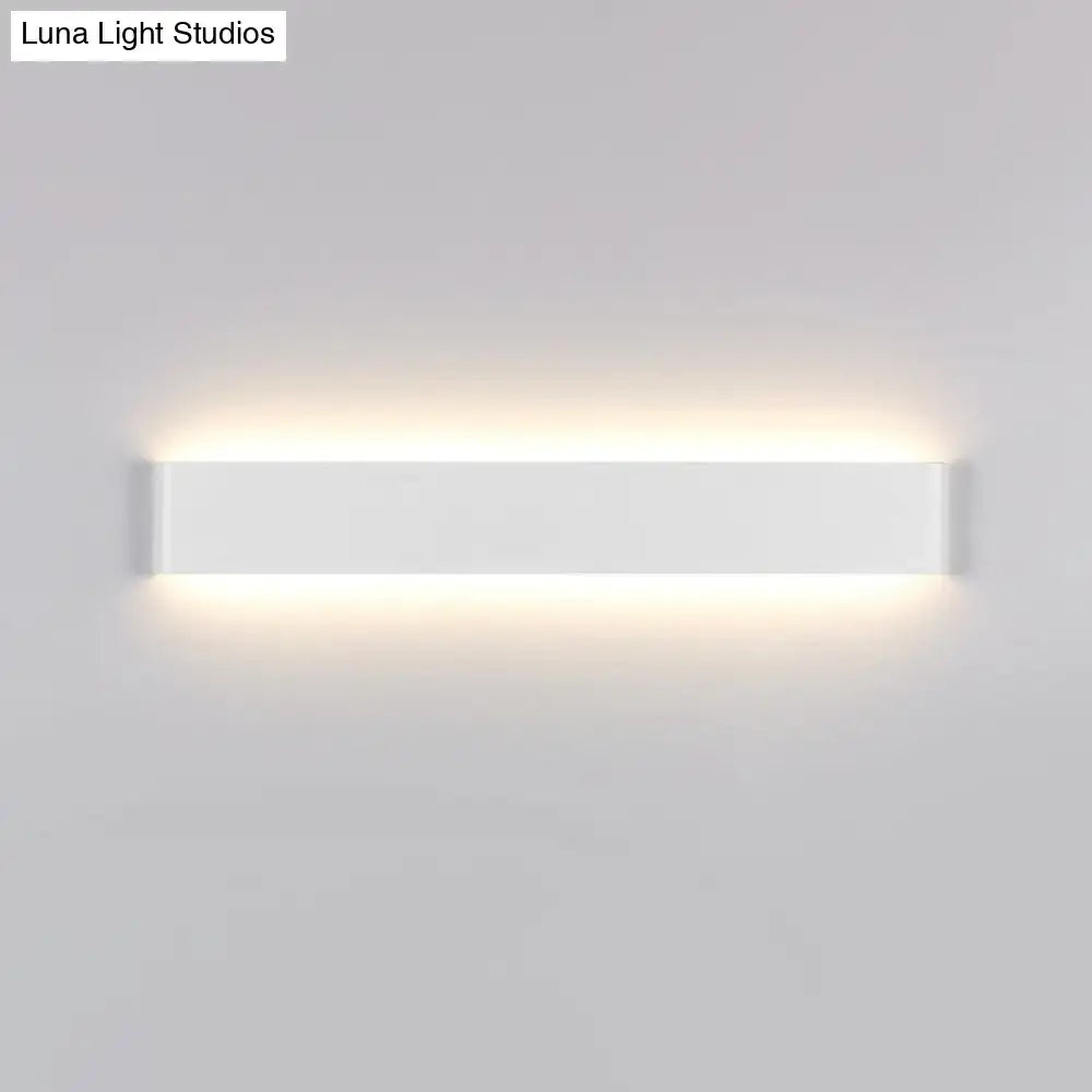 Modern black 12 inch led vanity wall sconce with minimalist white rectangular design and soft even illumination for bathroom vanity wall