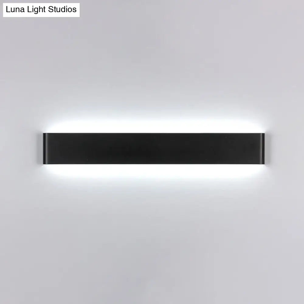 Modern black 12 inch led vanity wall sconce with sleek rectangular design for bathroom vanity wall lighting