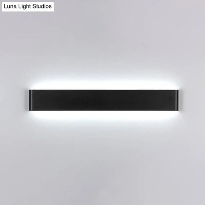 Modern black 12 inch led vanity wall sconce with sleek rectangular design for bathroom vanity wall lighting