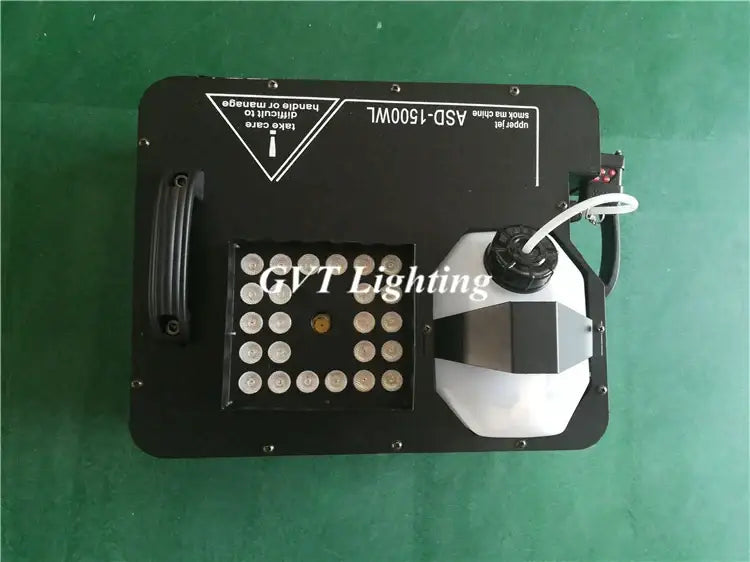 Modern black and silver asd-150wl 1500w rgb led fog machine with circular led lights for party room special effects