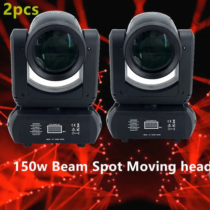 Modern black 150w led moving head light with circular lens and illuminated ring for stage and living room decor