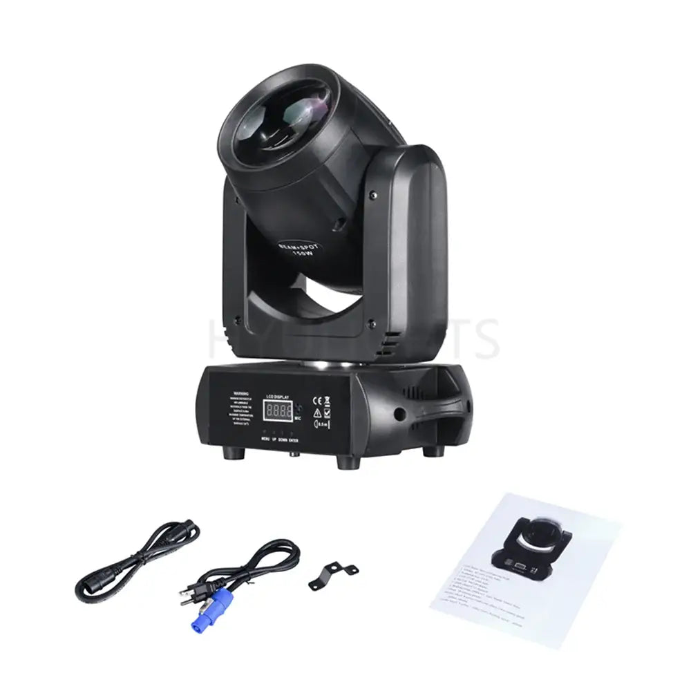 Black mani-spot 10w led moving head spotlight with sleek angular design and integrated control panel for 150w led moving use