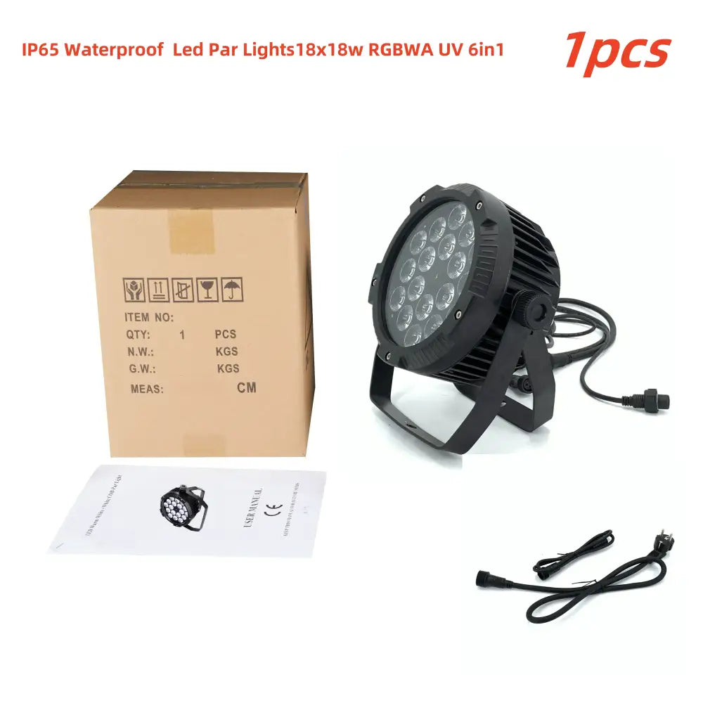 Modern black 18x18w rgbwa uv 6in1 led par light ip65 waterproof for party room decor with rgbwa uv 6in1 lighting