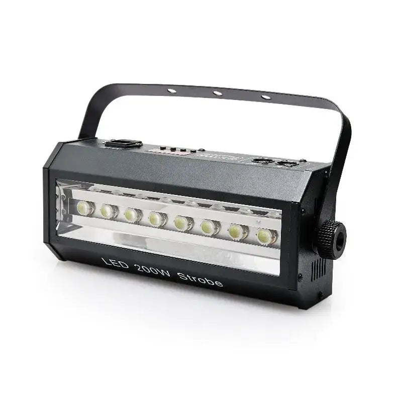 Modern black 200w led strobe light with ten circular bulbs and handle designed as a stage light for party rooms