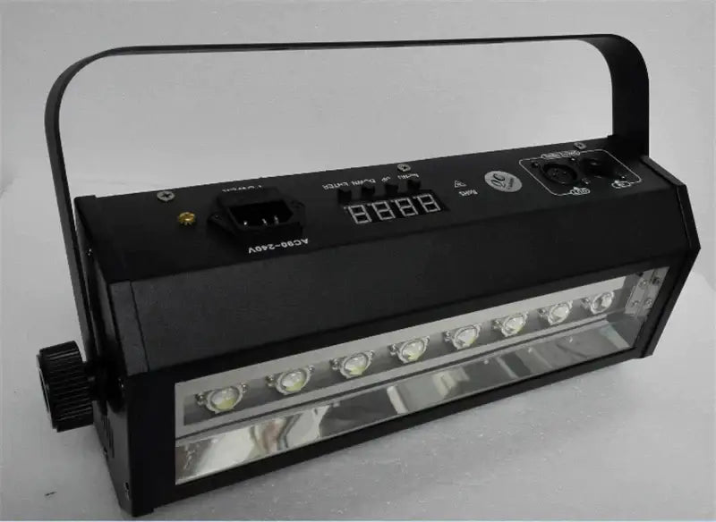 Modern black 200w led strobe light with seven circular bulbs and handle for stage light and party room use