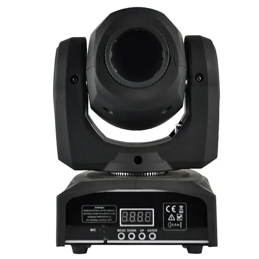 Modern black 30w led moving head spot light with digital display and control buttons for stage and event spaces