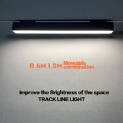 Modern black 60cm led track light with sleek design emitting bright white illumination for office use linear strip light