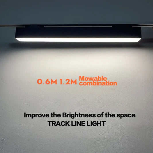 Modern black 60cm led track light with sleek design emitting bright white illumination for office use linear strip light