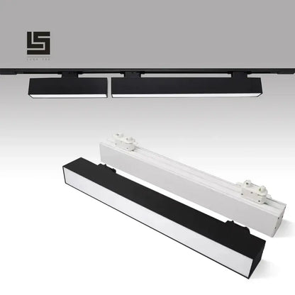 Modern black 60cm led track light with sleek rectangular black and white fixtures for office linear strip lighting