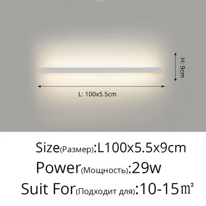 Modern black acrylic led wall lamps with sleek white rectangular design emitting soft warm light for bedroom decorbites acrylic led