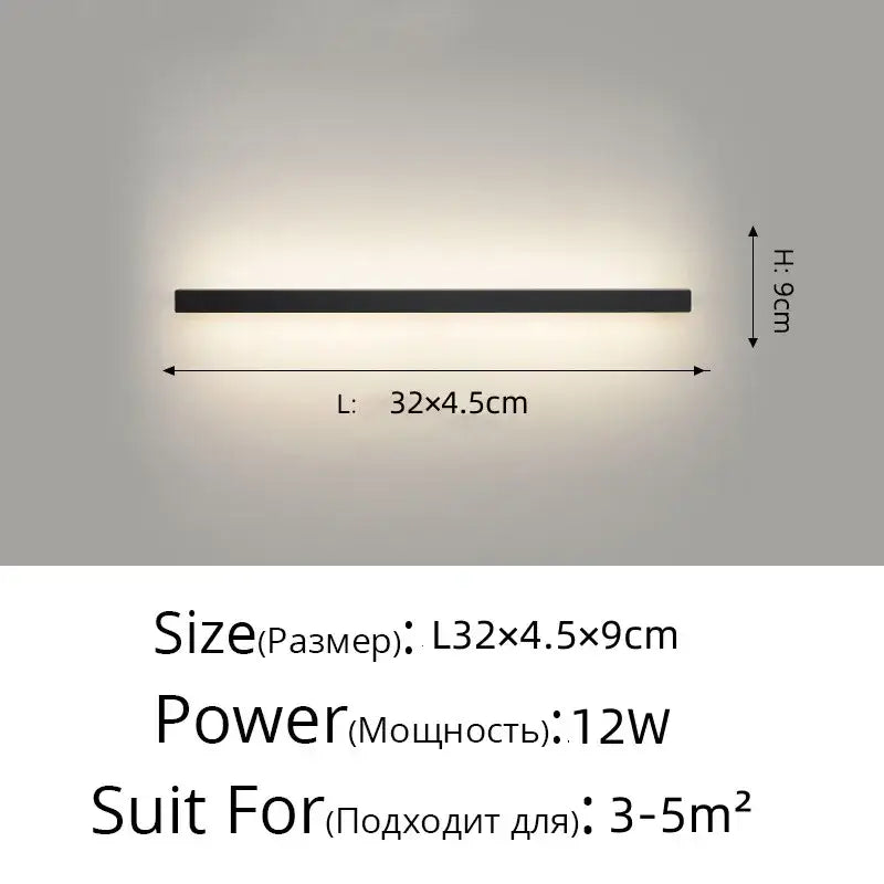 Black rectangular modern acrylic led wall lamp with sleek design and hooks for bedroom decorbites acrylic led wall lamps