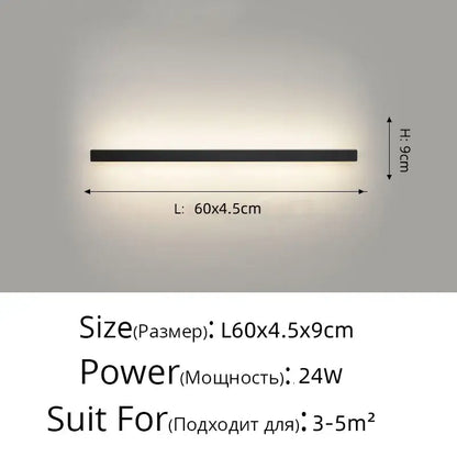 Modern black acrylic led wall lamp with sleek minimalist design for bedroom shelf hooks by decorbites wall lamps