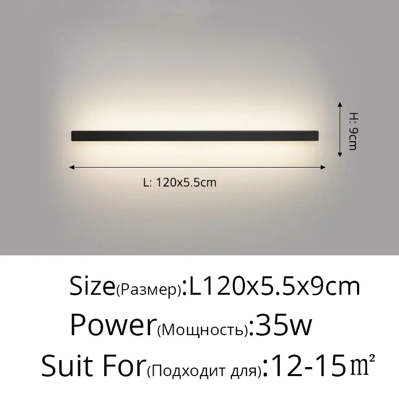 Modern black acrylic led wall lamp with sleek rectangular design for bedroom shelf with hooks by decorbites wall lamps