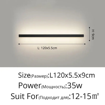 Modern black acrylic led wall lamp with sleek rectangular design for bedroom shelf with hooks by decorbites wall lamps