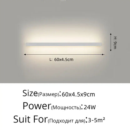 Minimalist white rectangular acrylic led wall lamp with sleek design for modern bedroom decorbites acrylic led wall use