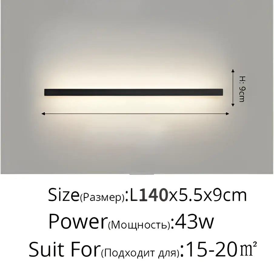 Modern black acrylic led wall lamp with sleek rectangular design and slim profile for bedroom decorbites acrylic led wall use
