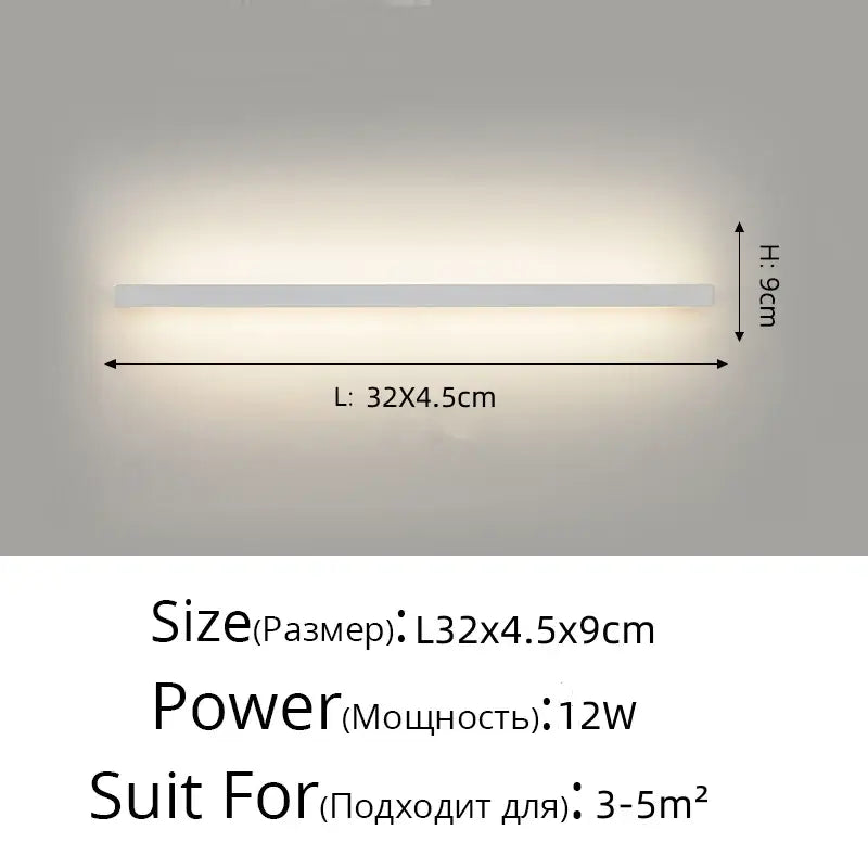 Modern black acrylic led wall lamp with sleek white rectangular design emitting soft warm light for bedroom shelf decorbites acrylic led