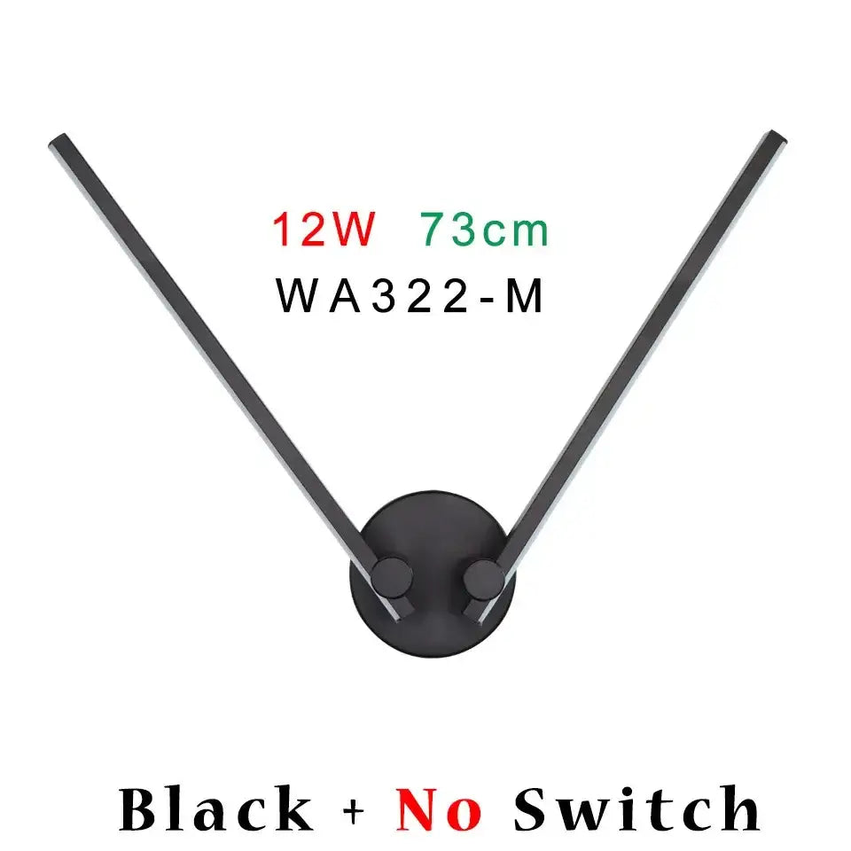 Modern black decorbites adjustable double arm wall light with 12w power and 73cm length for living room decor