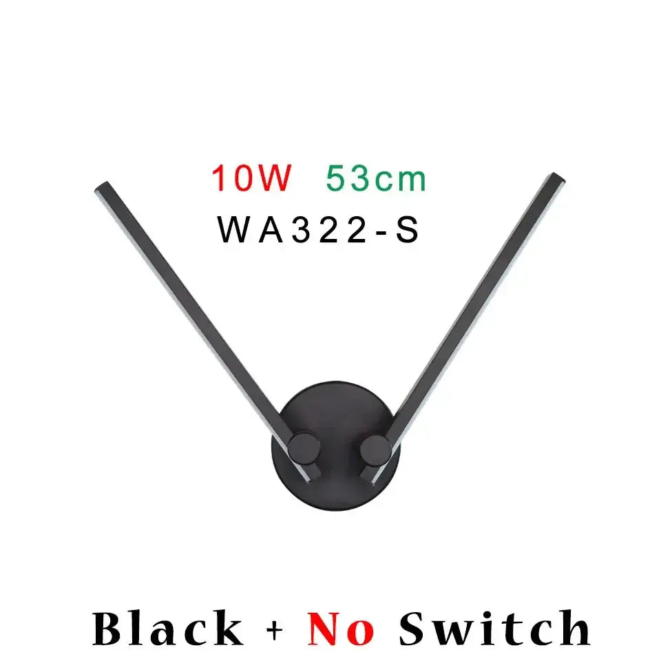 Modern black wall light featuring a 10w decorbites adjustable double arm with 53cm span model wa322-s for living room