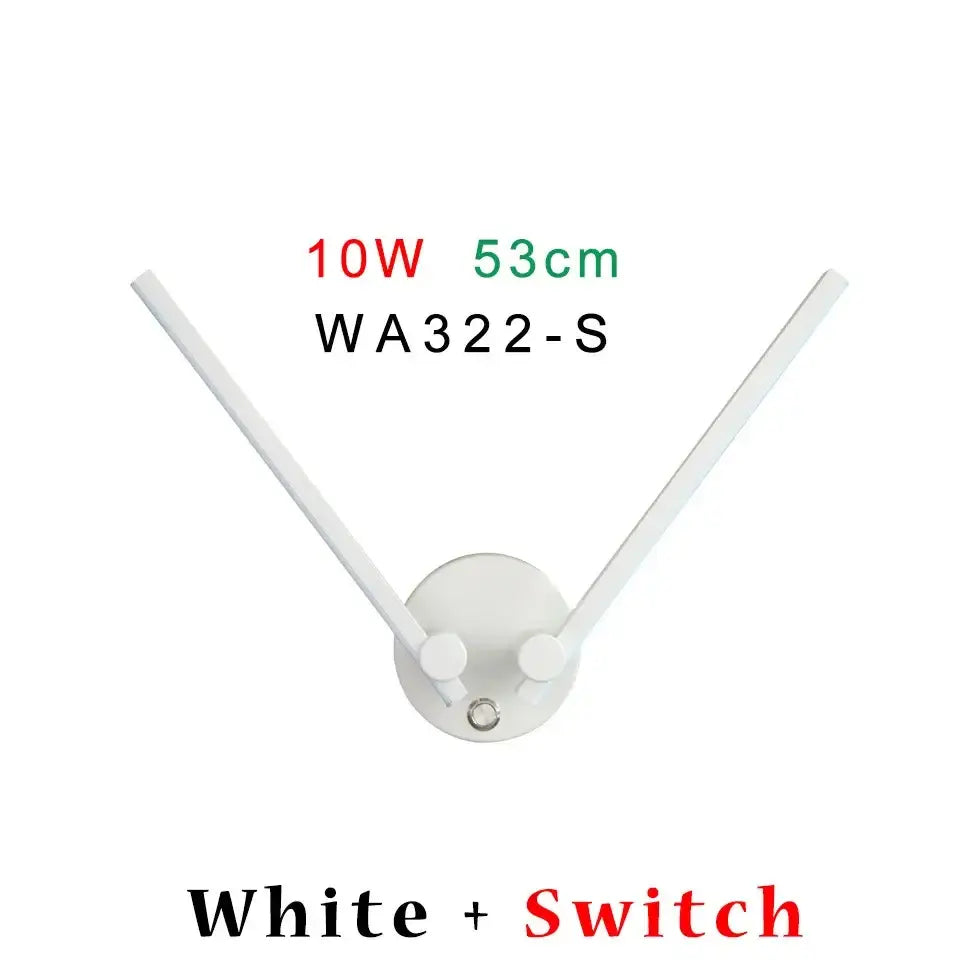 Modern black decorbites adjustable double arm wall light with white v-shaped led fixture and central switch for living room decor