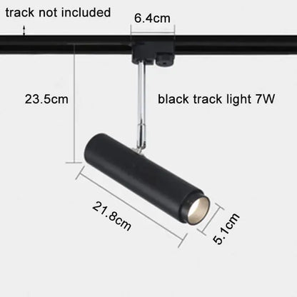 Modern black adjustable focus track lights with matte finish 7w power ideal for commercial gallery lighting by decorbites adjustable focus