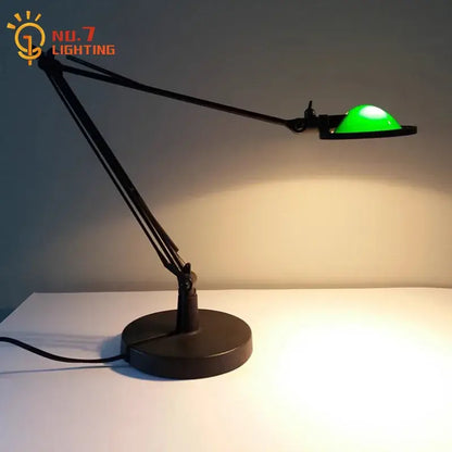 Modern black decorbites adjustable led desk lamp with green glass shade ideal for study or bedroom decor