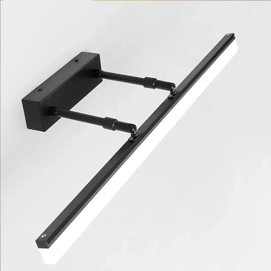 Modern black adjustable led vanity lights with two extendable arms for customizable bathroom wall illumination