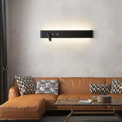 Modern black adjustable led wall lamp with sleek rectangular design for bedroom reading by decorbites wall lamp