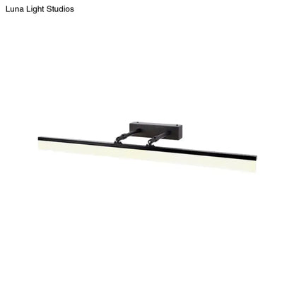 Modern black adjustable led wall light with sleek rectangular design and maximum bulb wattage for bathroom vanity use