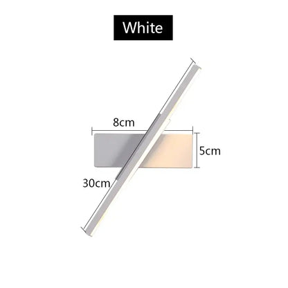 Modern black adjustable led wall sconce with white led strip light and sleek design for bedroom lighting