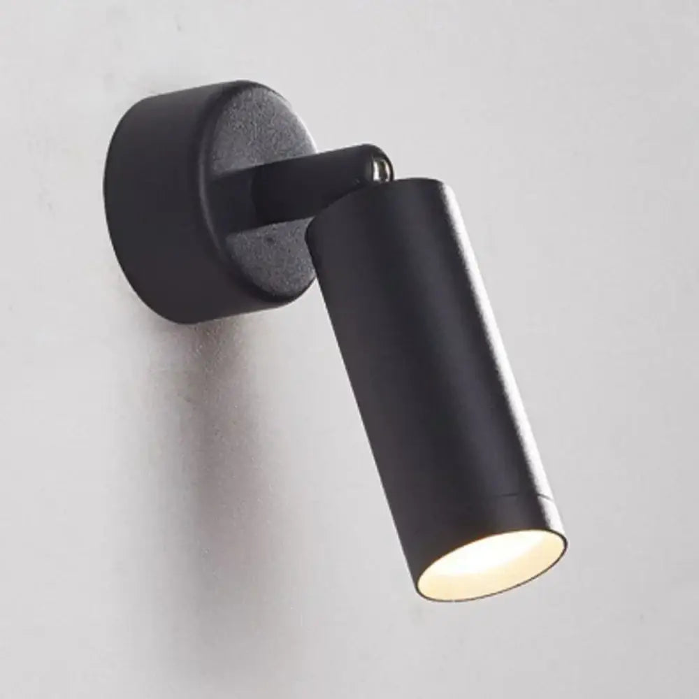 Modern black adjustable metal spotlight wall lamp with matte finish and adjustable arm for bedroom decorbites fixture