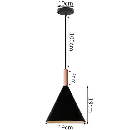 Modern black aluminium pendant light with wooden accent and matte finish for dining room decorbites black aluminium decor